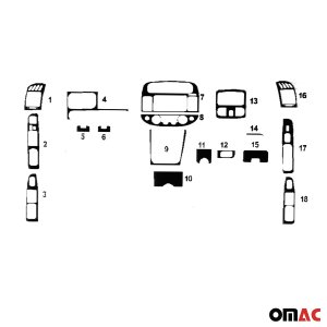 Toyota Camry Dashboard Kit - Omac - 18 Pcs. - Aluminum - '02-'06